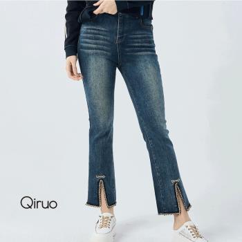 【Qiruo 奇若】秋冬專櫃精品牛仔褲3222C 喇叭褲設計