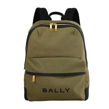 BALLY 6306641 TRECK 經典LOGO帆布商旅大後背包.軍綠