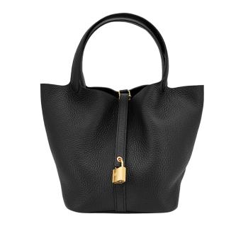 Hermes Picotin 22 牛皮金釦水桶包(89黑)
