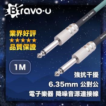 Bravo-u 強抗干擾 6.35mm 公對公 電子樂器 降噪音源連接線 1M