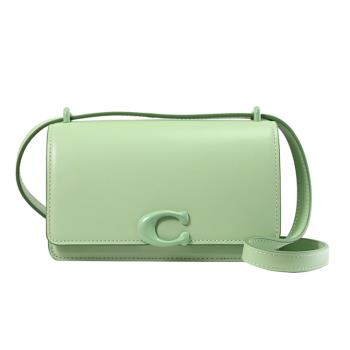 COACH CR521 Bandit 經典C LOGO皮革迷你翻蓋斜背包.薄荷綠