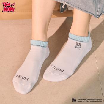 【FOOTER除臭襪】湯姆貓與傑利鼠-史派克襪-男女款(TJ10M/L/XL-白)
