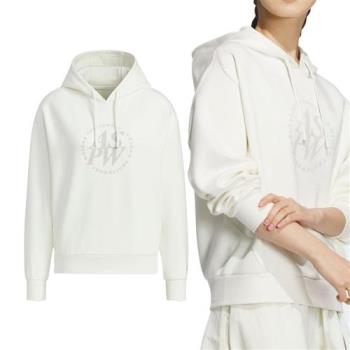 Adidas Lounge DK HDY 女款 白色 運動 休閒 寬鬆 上衣 帽T 亞規 連帽 長袖 JJ3543