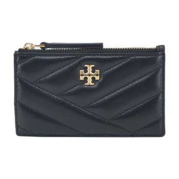 TORY BURCH KIRA 納帕皮革拉鍊卡片零錢包-黑
