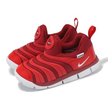 Nike 毛毛蟲鞋 Dynamo Free TD 小童 紅 白 套入式 小朋友 學步鞋 嬰兒鞋 343938-621