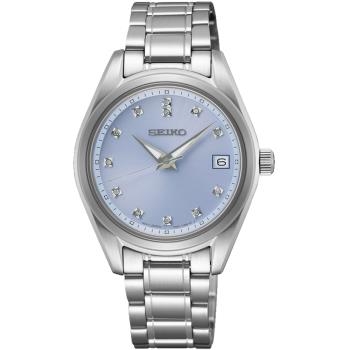 SEIKO 精工 CS系列璀璨真鑽時尚女錶/藍X銀/28mm(6N32-00A0B/SUR581P1)SK003