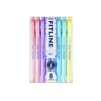 Pentel SLW11P-8T.8色雙頭螢光筆