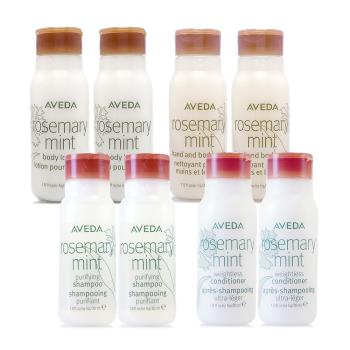 AVEDA 迷迭薄荷經典旅行組30ml*8 (洗髮精*2+潤髮乳*2+沐浴乳*2+身體乳*2) - 即期良品特賣 (正統公司貨)