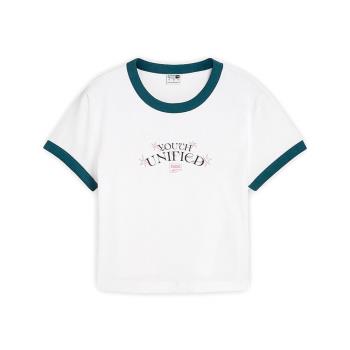 Puma 短袖 DOWNTOWN Graphic Baby Tee 女款 白 藍 短版 合身 短T 62665402