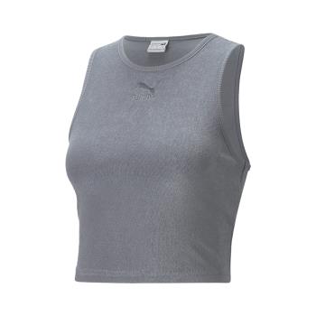 Puma 背心 Classics Towelling Crop Top Tank 女款 灰 短版 62248369