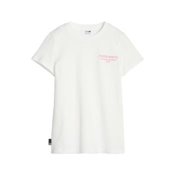 Puma 短袖 TEAM Graphic Tee 女款 白 粉紅 純棉 短T 62143765