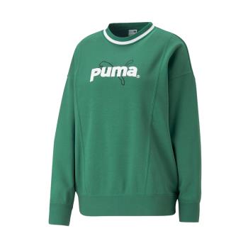 Puma 長袖上衣 Team Mock Neck Sweatshirt 女款 草地綠 白 大學T 53838137