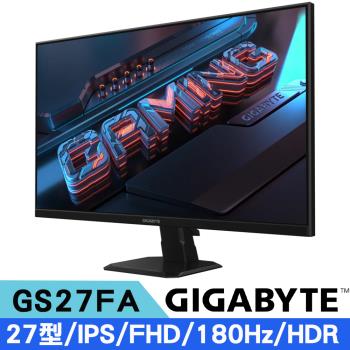 GIGABYTE技嘉 GS27FA 27型 IPS FHD電競螢幕(180Hz/1ms/HDR/FreeSync/DP/HDMI)