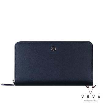 VOVA 沃汎 CASSIEN 卡西安系列8卡拉鍊長夾 -藍色 VA134W015NY
