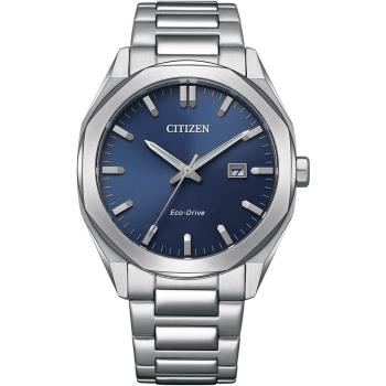 CITIZEN 星辰 光動能八角形時尚腕錶/藍X銀/41mm/BM7600-81L