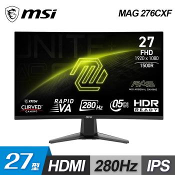 【MSI 微星】MAG 276CXF 27型 VA FHD 280Hz 曲面電競螢幕