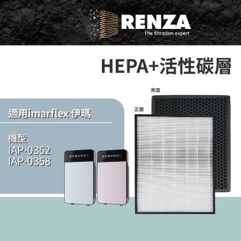 適用 imarflex 伊瑪 IAP-0352 IAP-0358 空氣清淨機 HEPA+活性碳 濾網 濾芯 濾心