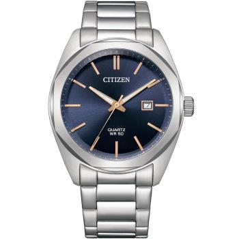 CITIZEN 星辰 簡約八角形紳士腕錶/藍/41mm/BI5110-54H