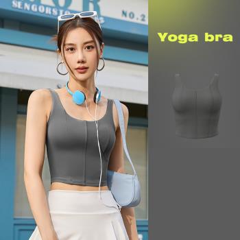 任-【ALLK 歐楷】促銷 胸墊韻律瑜珈服上衣 4色(尺寸L-2XL/中大尺碼/運動/健身)