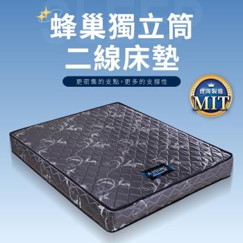 IDEA  蜂巢獨立筒透氣緹花面二線5尺床墊(雙人)