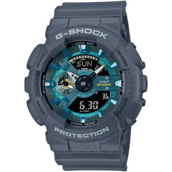 CASIO G-SHOCK 湛藍海洋大錶徑雙顯計時錶 深藍 GA-110AS-2A