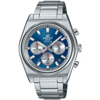 CASIO EDIFICE 經典跑車運動風三眼計時錶/藍/EFB-730D-2A
