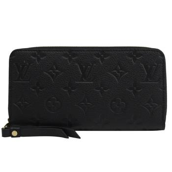 Louis Vuitton LV M61864 經典Empreinte牛皮壓花ㄇ字拉鍊長夾.黑