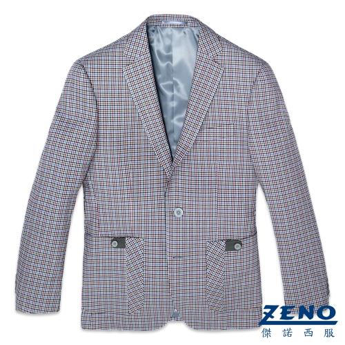 ZENO傑諾英式格紋羊毛休閒西裝外套‧花呢格