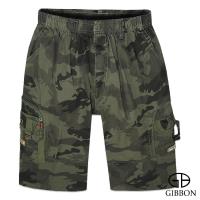GIBBON 個性軍裝迷彩鬆緊短褲‧軍綠L~3L