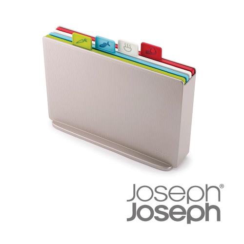 《Joseph Joseph英國創意餐廚》檔案夾止滑砧板組-雙面附凹槽(大銀)