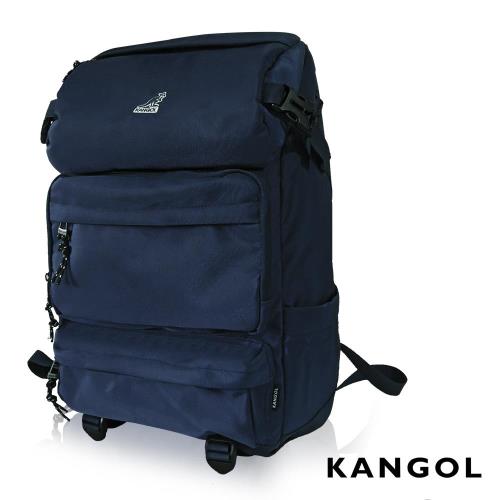 KANGOL 英式時尚登山高機能大容量13吋筆電層後背包 -藍