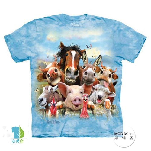 【摩達客】(預購)( 男童/女童裝)美國進口The Mountain 農場動物們哦耶 純棉環保短袖T恤