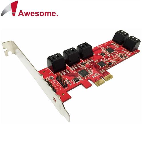 Awesome PCIe 2.0x10埠AHCI SATAIII 6Gbps擴充卡－AWD-PE-129