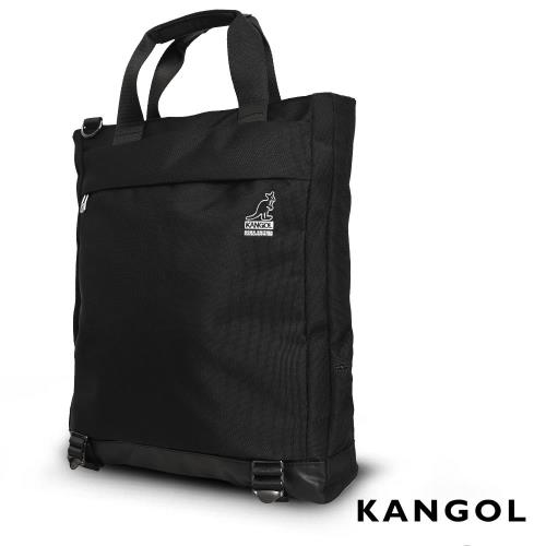 KANGOL  英式簡約商務大容量機能手提/肩背/斜背包 -黑色