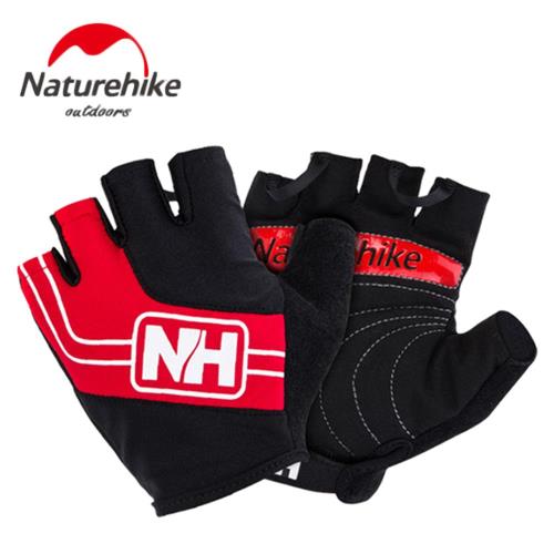 【Naturehike】特殊脫環加厚耐磨半指騎行套/運動手套(紅色)