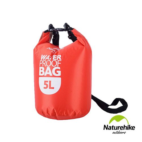 Naturehike 戶外輕量可透視密封防水袋 收納袋5L 紅色