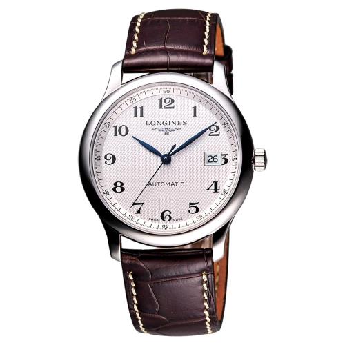 LONGINESMaster巨擘系列機械腕錶銀x咖啡40mmL27934783