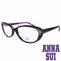 ANNA SUI 日本安娜蘇 金屬時尚水鑽薔薇造型眼鏡(琥珀+紫)AS622-152