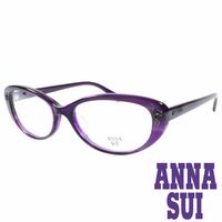 ANNA SUI 日本安娜蘇 金屬時尚水鑽薔薇造型眼鏡(紫)AS622-705