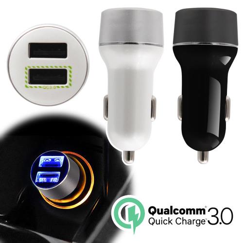 CA-2UQ3 QC3.0快速充電雙孔輸出車用USB充電器 (12V3A/5V1A)