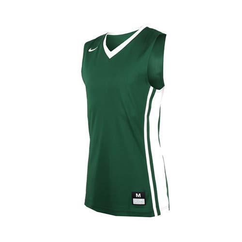 NIKE 男V領籃球針織背心-無袖背心 運動背心 球衣 綠白