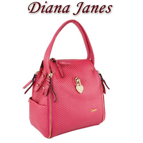 Diana  Janes 牛皮個性皮紋兩用手提包 