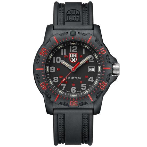 LUMINOX 雷明時Black Ops 8880黑夜行動系列腕錶-黑x紅時標/45mm A8895