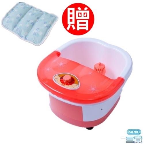日本Sanki SPA加熱足浴機 (蜜桃粉) 限量款+ 3D網冰涼枕座墊4入