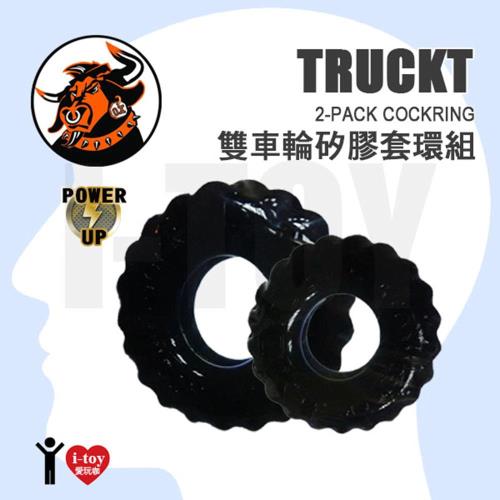 【黑】美國剽悍公牛 雙車輪矽膠套環組 TRUCKT 2-piece cockring set