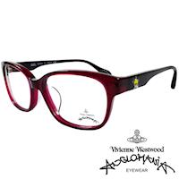 Vivienne Westwood 英國Anglomania五芒土星琥珀撞色光學眼鏡(紅琥珀+黑)AN282E04