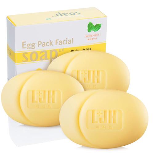 【LJH麗緻韓】韓國醫美雞蛋面膜淡斑兩用皂3入(100gX3)