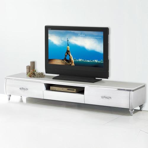 Boden-貝蒂雅6.7尺白色二抽石面電視櫃/長櫃