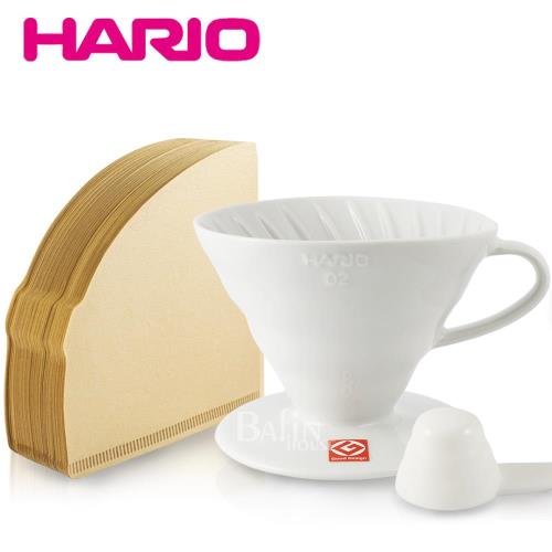【日本 HARIO】 1-4人份 有田燒陶瓷濾杯+無漂白02濾紙100張