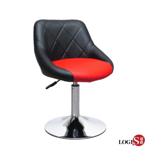 LOGIS邏爵- 愛麗絲低吧台椅(黑背紅坐)/低吧檯椅/工作椅/美容椅/休閒椅/美髮LOG-174D